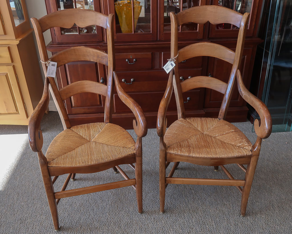 rush seat dining room chairs