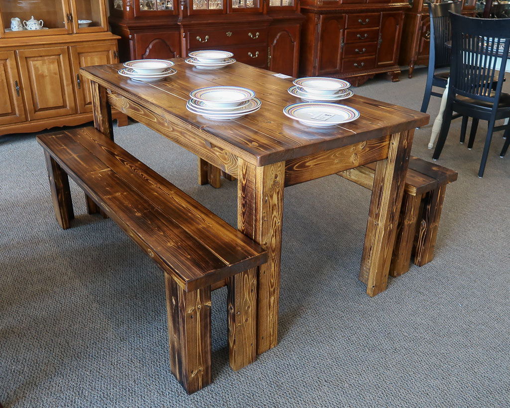 Rustic Bench Dining Set | New England Home Furniture Consignment