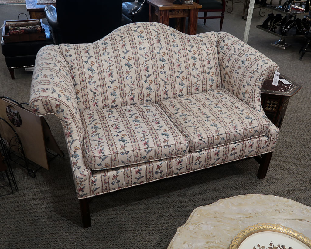 Ethan allen store camelback loveseat