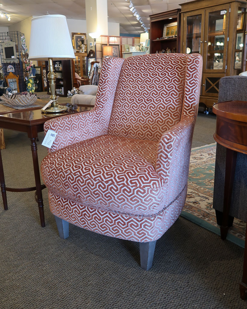 coral swivel chair