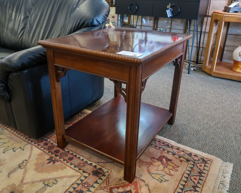 Corner Fretwork End Table | New England Home Furniture Consignment