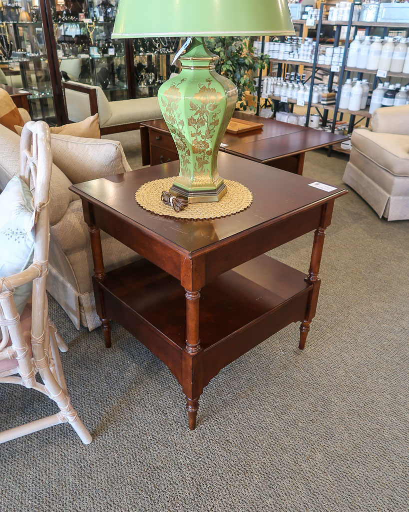 Cherry Tiered End Table-As Is | New England Home Furniture Consignment